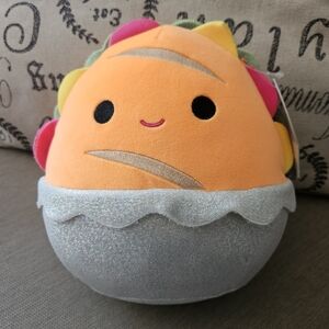 Squishmallows IKER Tje Hoagie Sandwich  Plush Toy Pillow 9" Orange and Silver